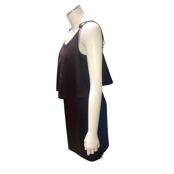 Marilyn Monroe Black Spaghetti Straps Caped Zipper Back Dress Size XL - Picture 3 of 8